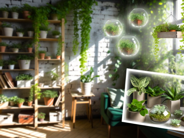"Un jardin d'intérieur luxuriant maximisant l'utilisation d'un petit espace"