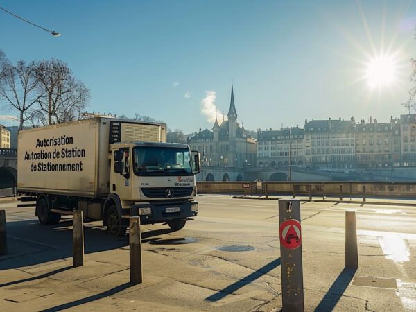 Panneau d'autorisation de stationnement spécial déménagement à Genève